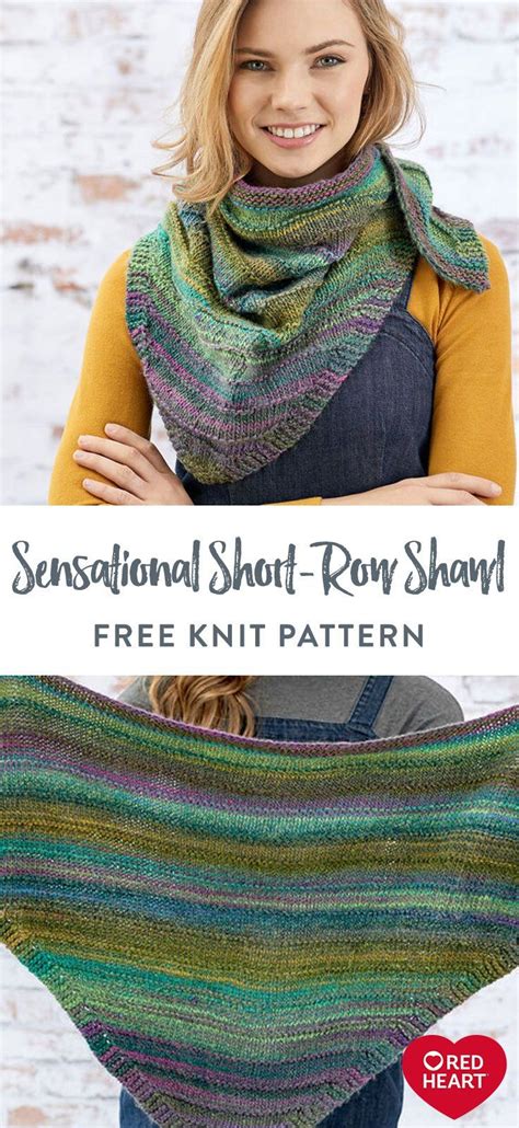 Sensational Short-Row Shawl free knit pattern in Roll with it Melange yarn. Add this beautifull ...