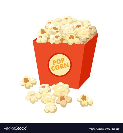 Popcorn in flat design Royalty Free Vector Image