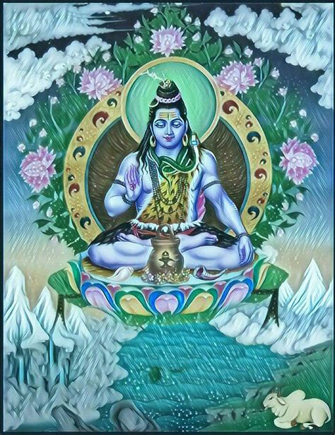 Lord shiva as adiyogi in creative art painting | Hindu art, Lord shiva ...