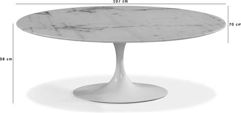 Tulip Oval Coffee Table - Marble White Marble/Large | Mobelaris