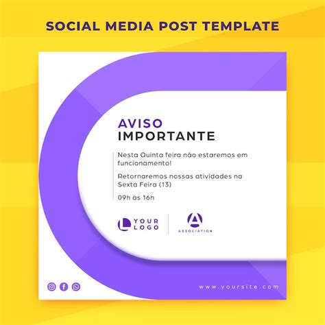 Premium Vector | Social media post template with important notice