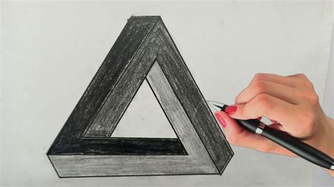 How To Draw An Impossible 3d Triangle ! Optical Illusion Drawing ! 3d Trick Art On Paper - YouTube