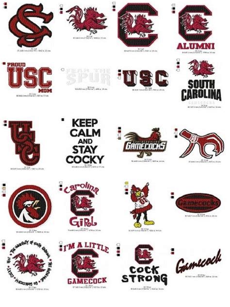 University of South Carolina Machine Embroidery Designs Set of 20 ...