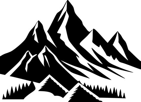 Mountains, Black and White Vector illustration 23568467 Vector Art at Vecteezy