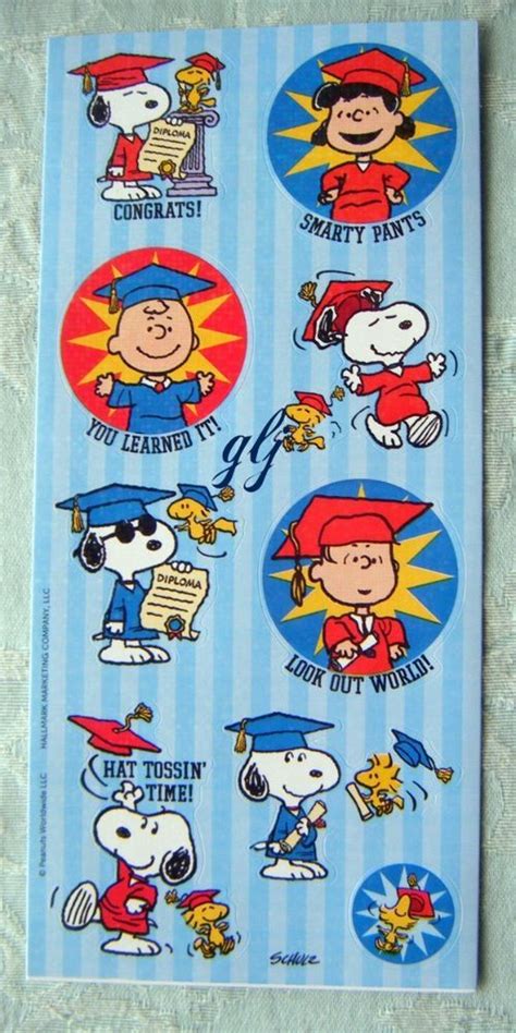 GRADUATION - PEANUTS GANG - SNOOPY - HALLMARK SCRAPBOOKING STICKERS ...