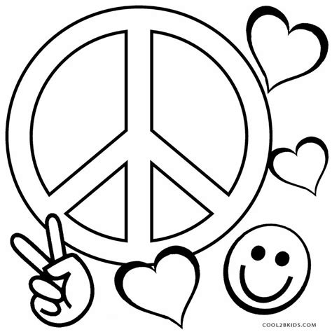 Free Printable Peace Sign Coloring Pages