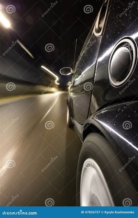 Car in motion at night stock image. Image of motion, blur - 47826757