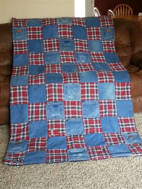 Jean and flannel quilt | Quilts, Flannel quilts, Denim quilt