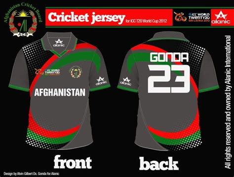 CRICKET JERSEY DESIGN for AFGHANISTAN Cricket team by Alvin Gilbert ...