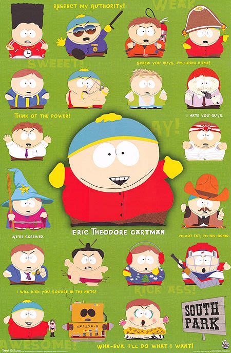 The many faces of Eric Cartman | South park poster, South park, South park cartman