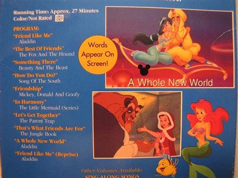 Walt Disney Sing Along Songs Aladdin Friend Like Me VHS Video | eBay