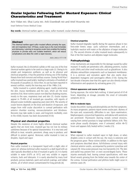 (PDF) Ocular injuries following sulfur mustard exposure: Clinical characteristics and treatment