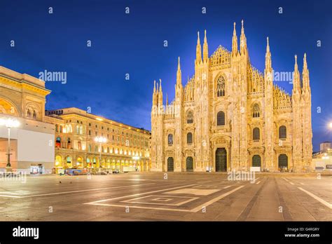 Night at the Duomo of Milan Cathedral in Italy Stock Photo - Alamy