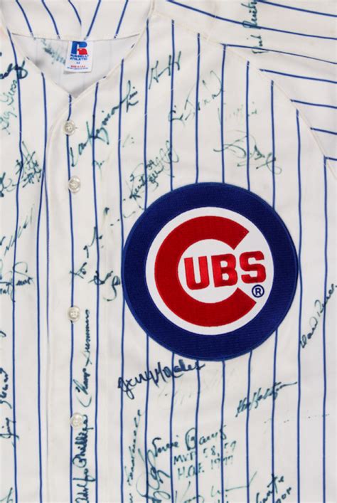 Chicago Cubs Hall of Famers & Stars Jersey Signed by (42) with Ernie ...