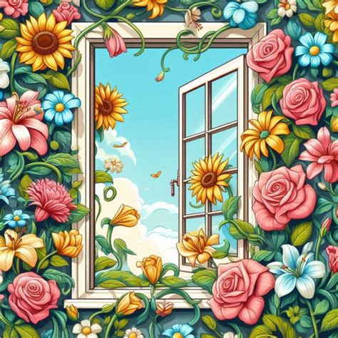 Flowers In The Window Free Stock Photo - Public Domain Pictures