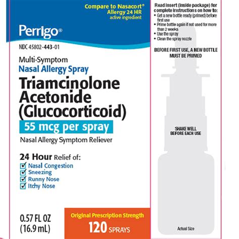 (Generic Nasacort) Triamcinolone Acetonide Allergy Nasal Spray, 120 Sp