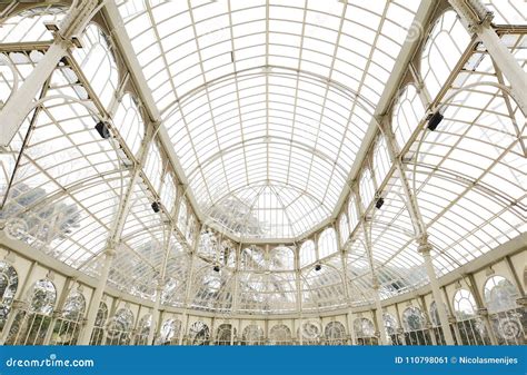 Interior of Crystal Palace in Madrid, Spain. Stock Image - Image of ...