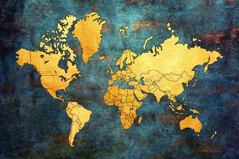 Gold Texture World Map Design Stock Illustration - Illustration of banner, design: 219173870