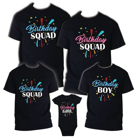 Birthday Squad Matching T-shirts Party Family Kid Reunion goals Girl ...