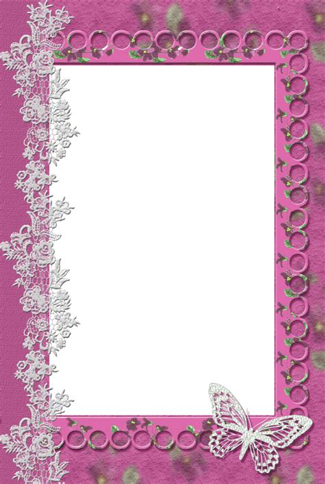 Border Design Butterfly Pink