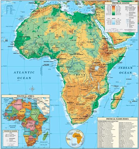 Map of Africa Physical Picture