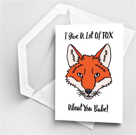 Fox Pun Love Card Pun Valentines Card Love day Card Funny | Etsy