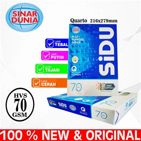 KERTAS / HVS KWARTO A4 70 GR SINAR DUNIA