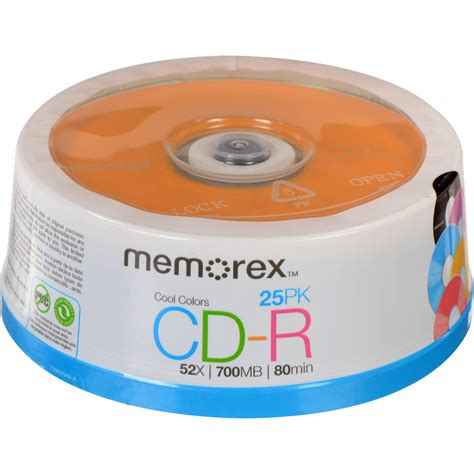 Memorex 700MB/80 Minutes CD-R Color 52X Discs 04627 B&H Photo