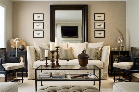 Mirror Behind Sofa - Traditional - living room - Toronto Interior ...