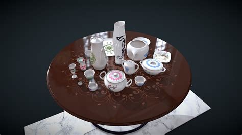 Dish set: bowl, cup, mug, spoon, teapot, vase... - Download Free 3D model by gbarzu [2ad95e9 ...