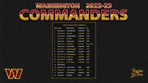 Washington Commanders 23-24 Schedule 2025 - Tamma Fidelity