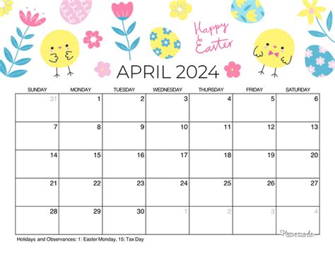 Blank April 2024 Calendar Printable PDF Template With, 52% OFF