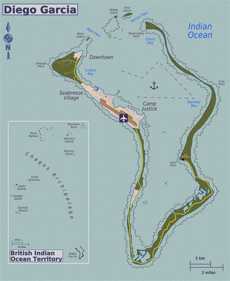 Large detailed map of Diego Garcia island (British Indian Ocean ...