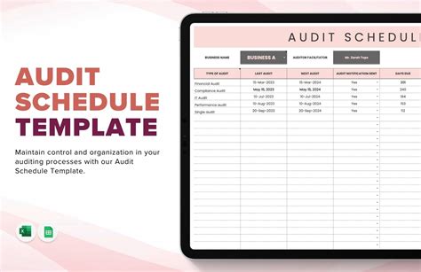 Audit Schedule Template in Excel, Google Sheets - Download | Template.net