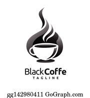 760 Black Coffee Logo With Mug Concept Clip Art | Royalty Free - GoGraph