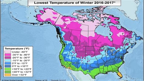 MAP: Coldest temperatures experienced over our mild winter