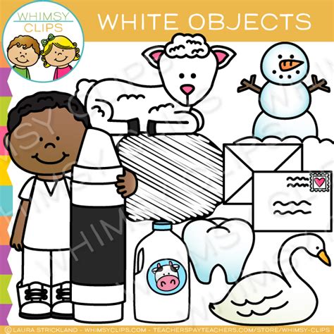 White Color Objects Clip Art , Images & Illustrations | Whimsy Clips