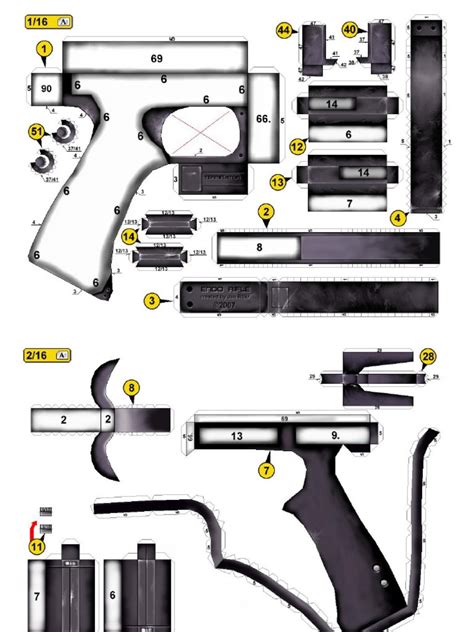 Gun Papercraft Fully Functioning Cardboard as 50 Sniper Rifle - Printable Papercrafts ...