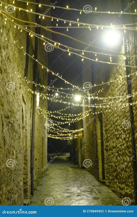 CITY LIGHTS ACROSS BUILDINGS in the OLD TOWN at NIGHT Stock Photo ...