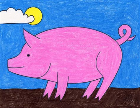 Pig Drawing For Kids Easy Step By Step : The way to begin and finish ...