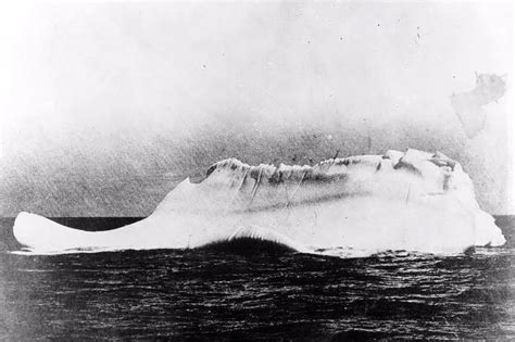 The iceberg that sank the RMS Titanic. Notice the red streak of paint ...