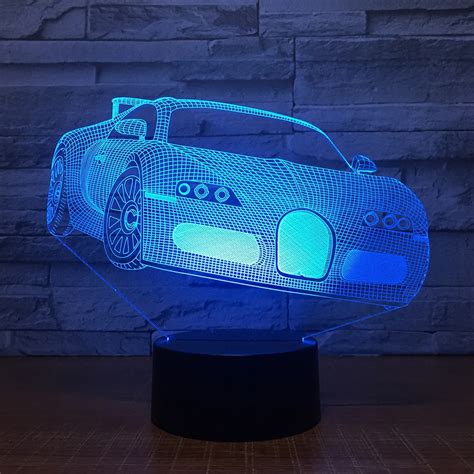 Cool Racing Car LED 3D Night Light 7 Color Changing Usb Illusion Table ...