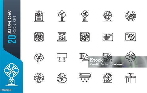 Minimal Airflow Icon Set Stock Illustration - Download Image Now - Computer, Condition, Cool ...