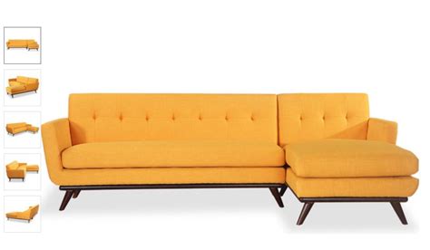 Kardiel Jackie Mid-Century Modern Sectional Sofa in Citrus Pop