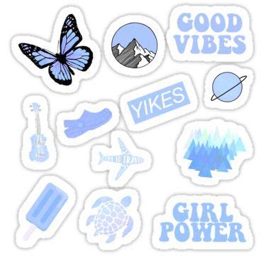 Aesthetic Stickers Printable Light Blue - kessyfanfics