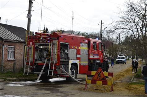 Fire Truck at the Scene of a Fire Editorial Stock Image - Image of helmet, motorized: 217549874