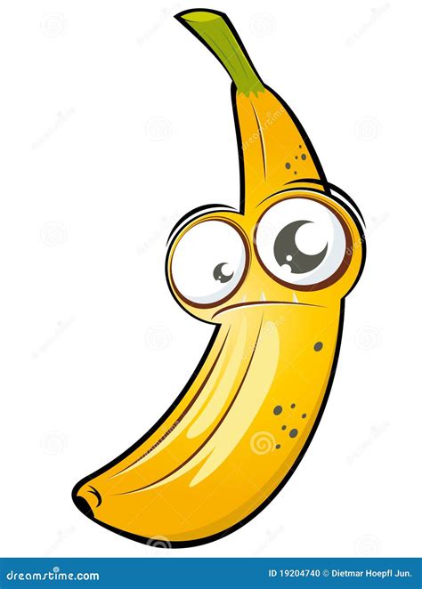 Banane De Dessin Animé Avec De Grands Yeux Illustration de Vecteur - Illustration du cartoon ...