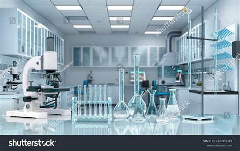 Laboratory Workplace Interior Blurred Background 3d Stock Illustration 2123959349 | Shutterstock