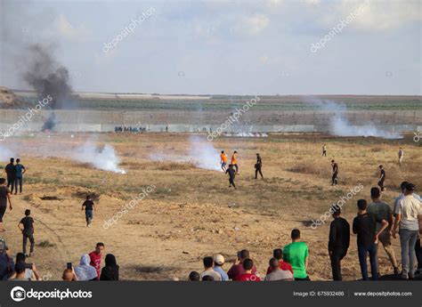 September 2023 Gaza Palestine Palestinians Participate Confrontations ...