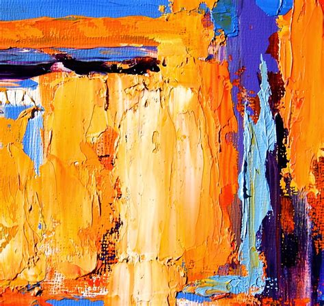 Abstract Oil Painting with Thick Paint and Bright Colors by Theresa Paden